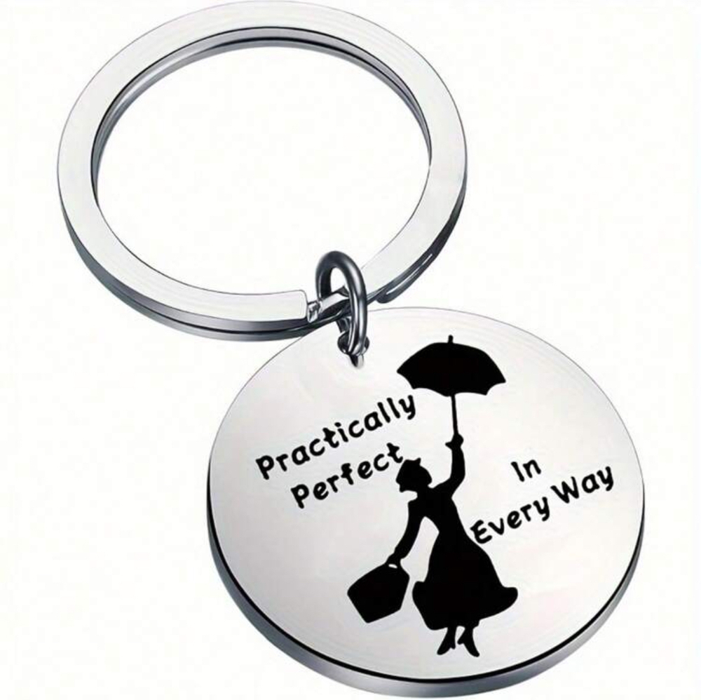 3/$25 Mary Poppins Practically Perfect In Every Way Stainless Steel Keychain NEW